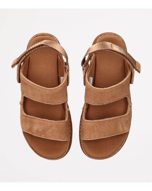 Ugg Brown Suede Goldenstar Glide Sandals