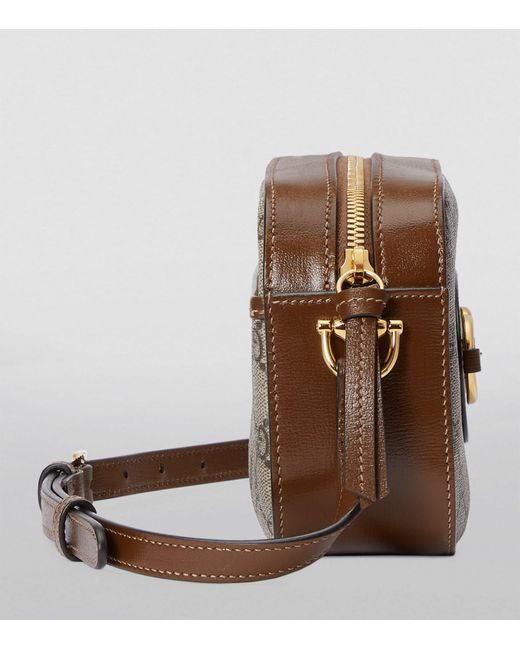 Gucci Brown Small Canvas Horsebit 1955 Shoulder Bag