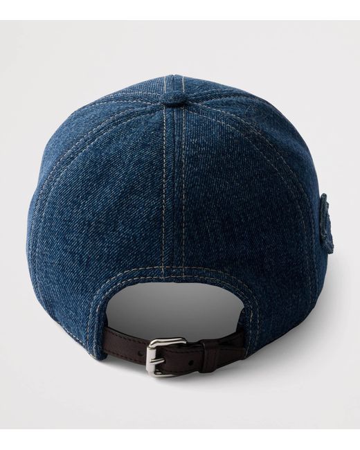 Prada Blue Denim Baseball Cap for men