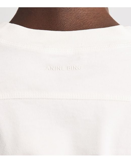 Anine Bing White Cotton Collegiate Jaylin T-Shirt