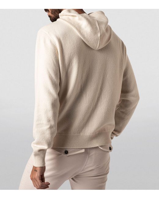Isaia Natural Cashmere Hoodie for men
