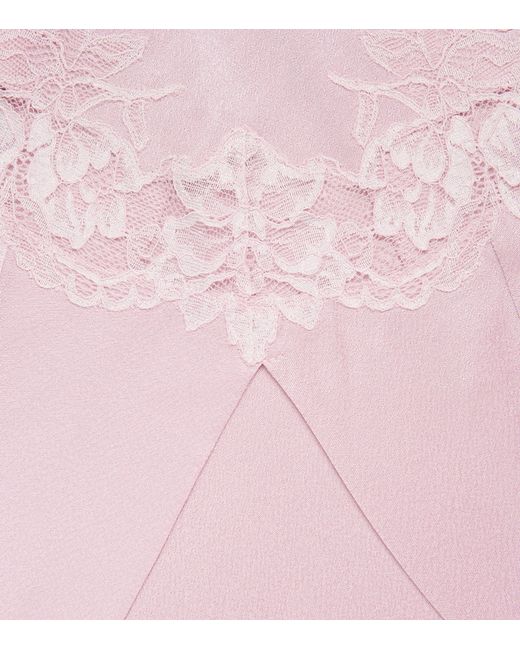 Bocan Pink Lace-Trim Beatrice Slip Dress