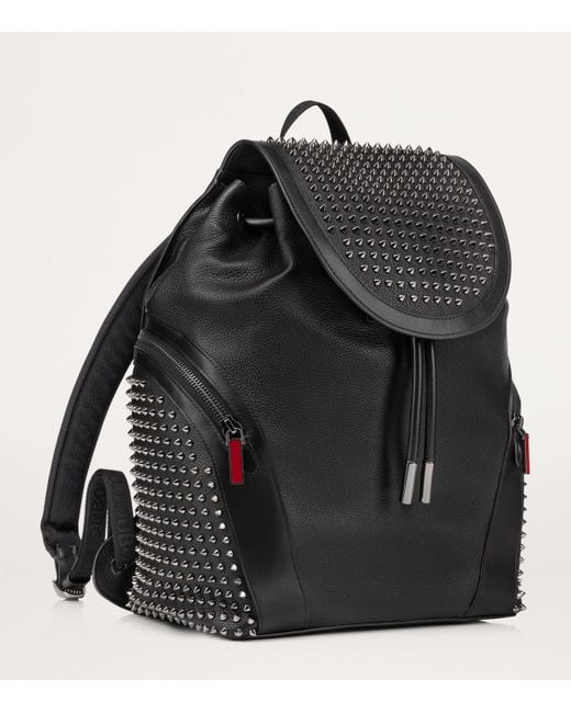 Christian Louboutin Black Funky Leather Backpack for men