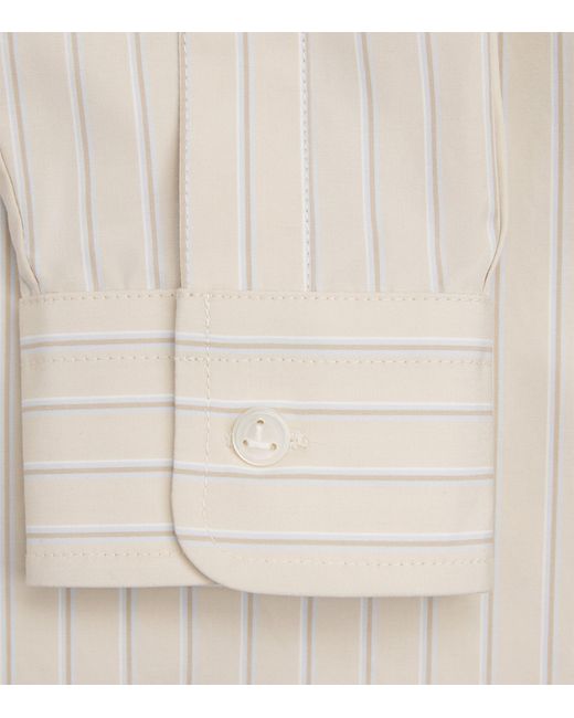 Lafayette 148 New York White Cotton Stripe Shirt