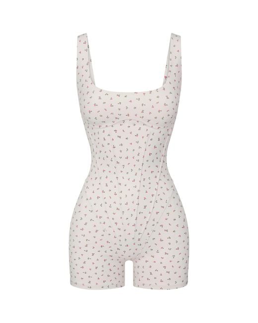 NikeSKIMS White Corset Short Bodysuit