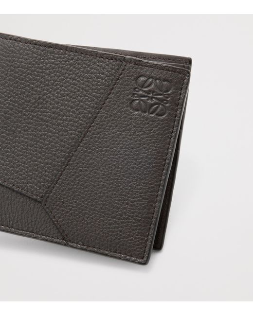 Loewe Black Leather Puzzle Bifold Wallet for men