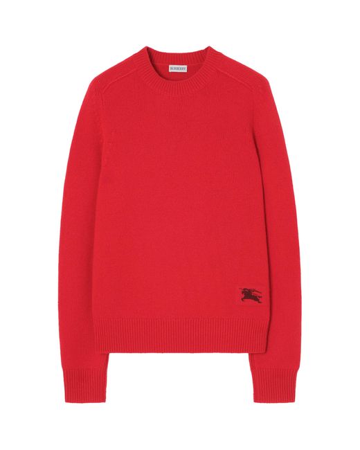 Burberry Red Cashmere-Blend Ekd Sweater