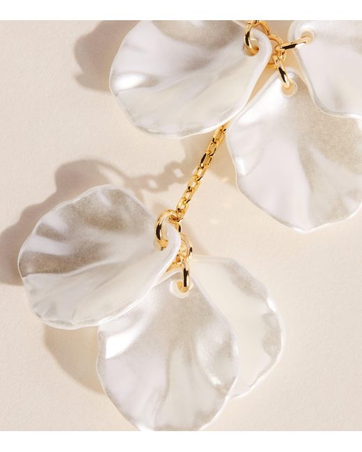 Self-Portrait Natural Faux Pearl Petal Drop Earrings