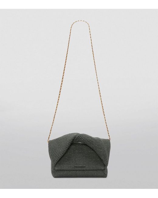 J.W. Anderson Black Large Raffia Twister Top-handle Bag
