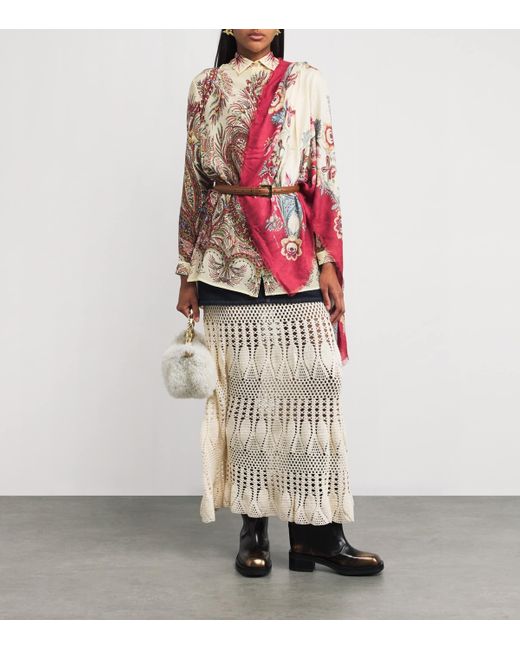 Etro Brown Silk Paisley Shirt