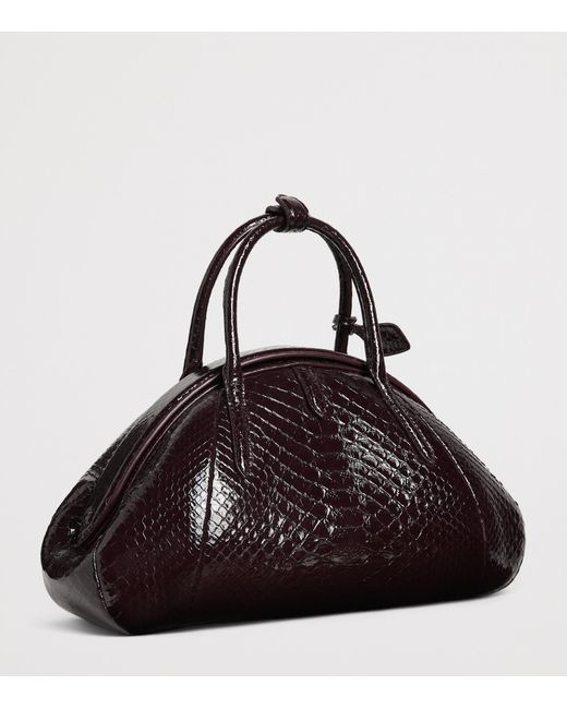 Alaïa Brown Small Snakeskin Purse Top-Handle Bag