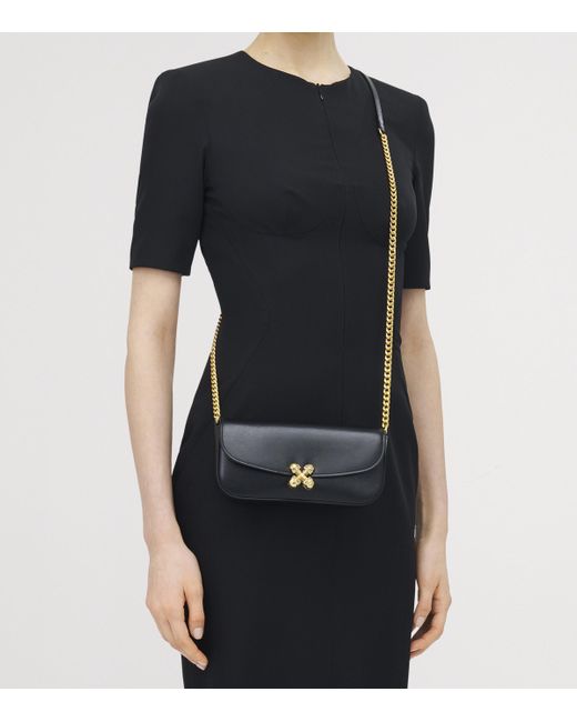 Alexander McQueen Blue Small Leather Skull Flower Cross-Body Bag