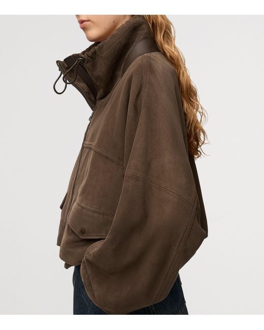 Loewe Brown Suede Bomber Jacket