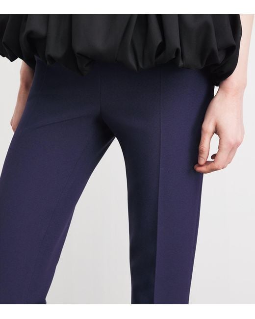 Safiyaa Blue Crepe Flared Tailored Trousers