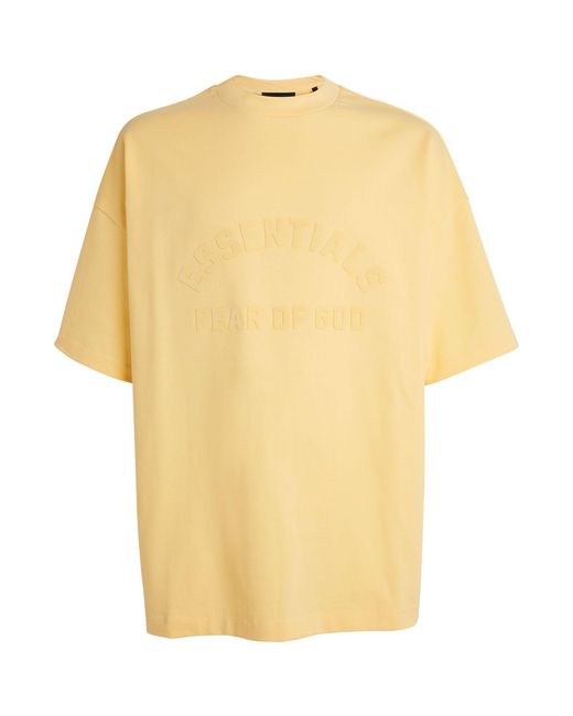 Fear Of God Yellow Cotton Logo T-shirt for men