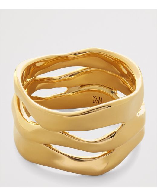 Monica Vinader Metallic Vermeil Wave Triple Ring