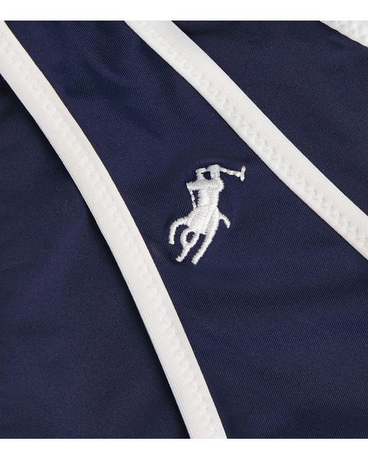 Polo Ralph Lauren Blue Polo Pony Two-Tone Bikini Bottoms