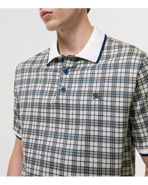 Burberry Gray Jacquard Ekd Polo Shirt for men