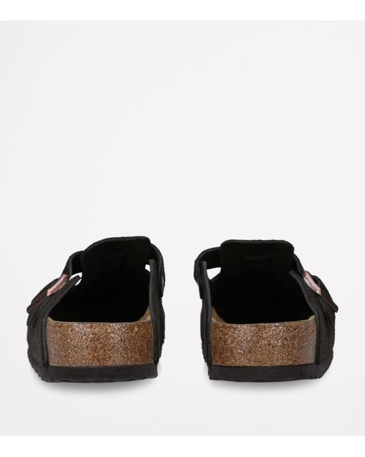 Birkenstock Black Suede Boston Clogs for men
