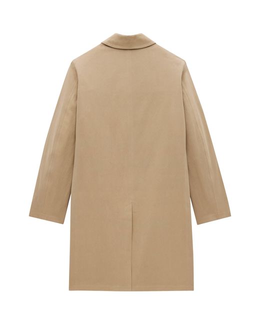 Saint Laurent Natural Cotton Gabardine Faux-Fur Lined Overcoat