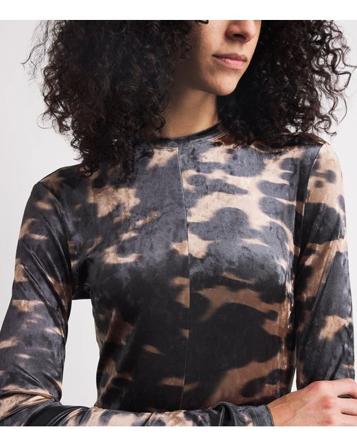 Nanushka Black Stretch-Velvet Jynx Midi Dress