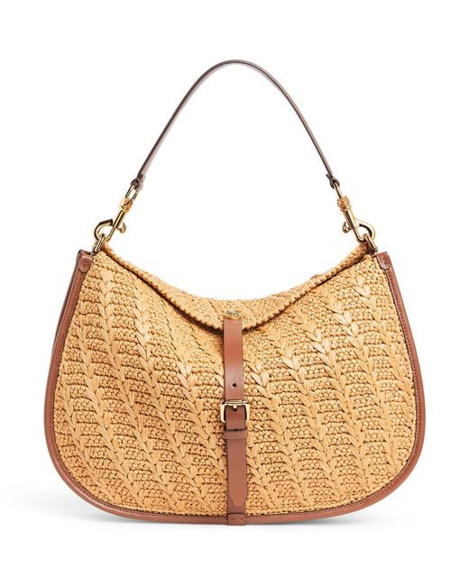 Etro Natural Raffia Pony Shoulder Bag