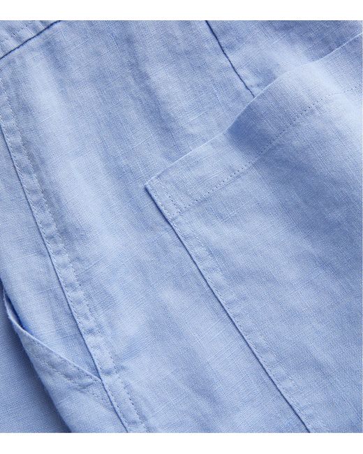 MAX&Co. Blue Linen Tailored Shorts