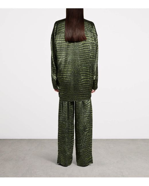 Balenciaga Green Silk Cocoon Long-Sleeve Shirt