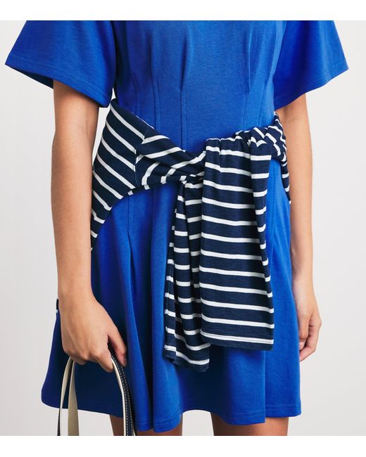 Polo Ralph Lauren Blue Cotton Shaped Mini T-Shirt Dress