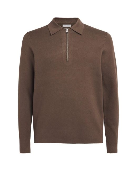 Samsøe & Samsøe Brown Guna Half Zip Sweater for men