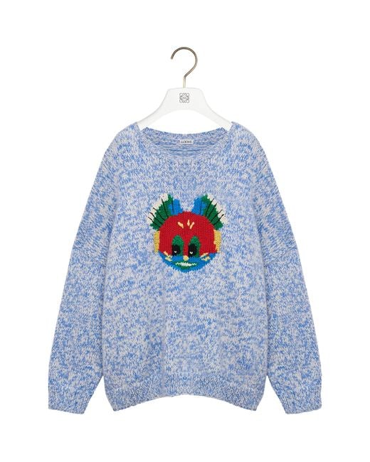 Loewe Blue X Louis Wain Wool-Blend Cat Sweater for men