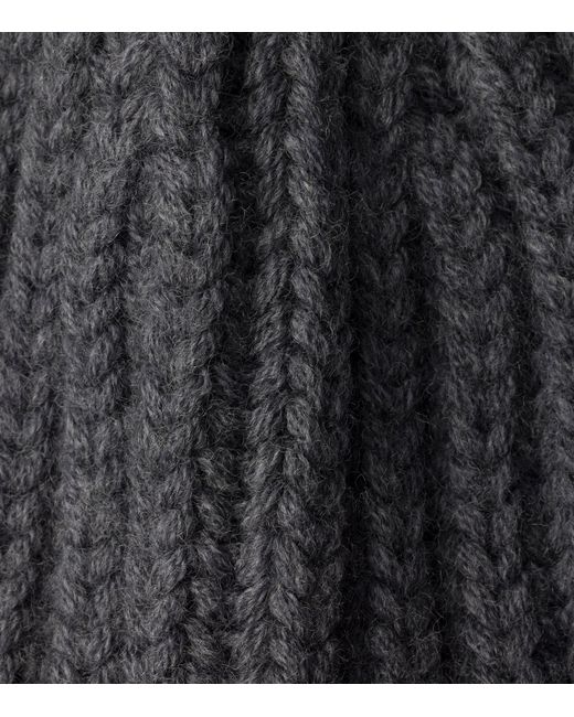 Prada Gray Wool Logo Beanie for men