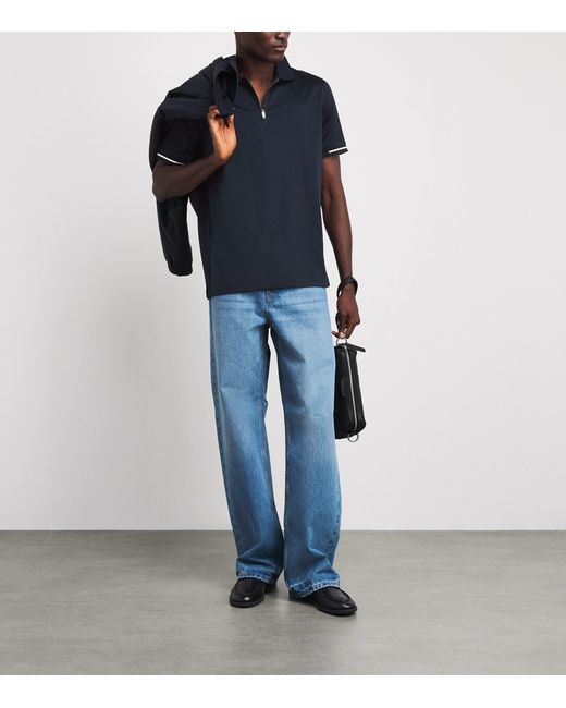 Pal Zileri Blue Cotton Polo Shirt for men