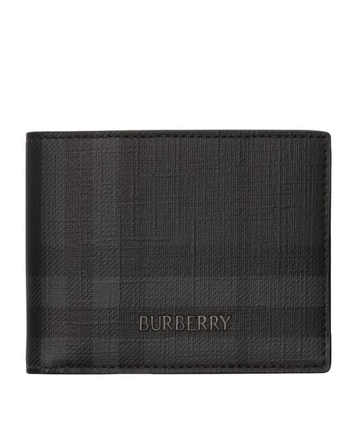 Burberry Black City Check Slim Bifold Wallet for men