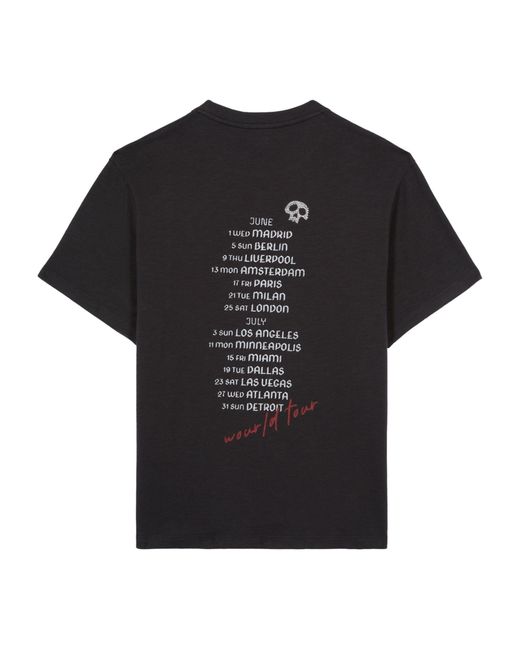 The Kooples Black Cotton Guitar Print T-shirt
