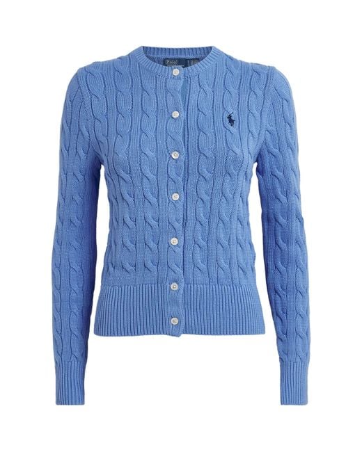 Polo Ralph Lauren Blue Cotton Cable-Knit Cardigan