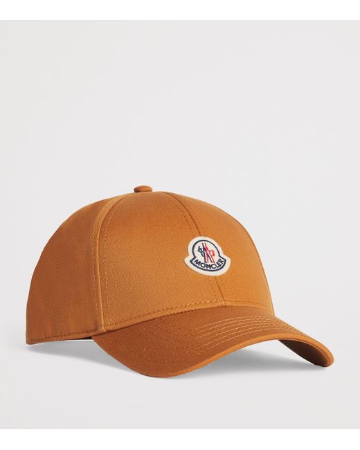 Moncler Orange Cotton Logo Baseball Cap for men