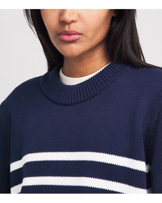 With Nothing Underneath Blue Cotton Devon Sweater