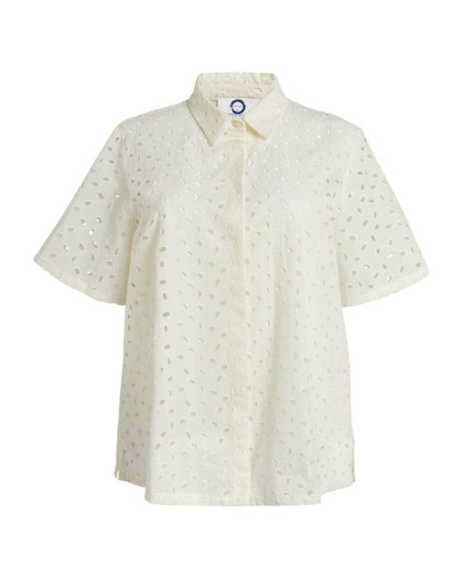 Marina Rinaldi White Cotton Broderie Anglaise Shirt