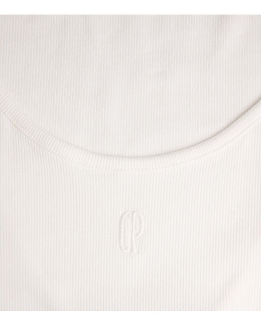 Claudie Pierlot White Stretch-Cotton Logo Tank Top