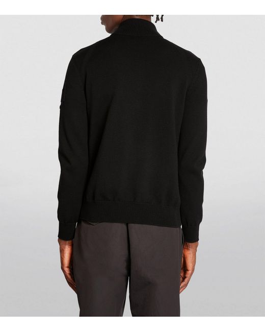 Moncler Black Puffer-detail Zip-up Jacket for men