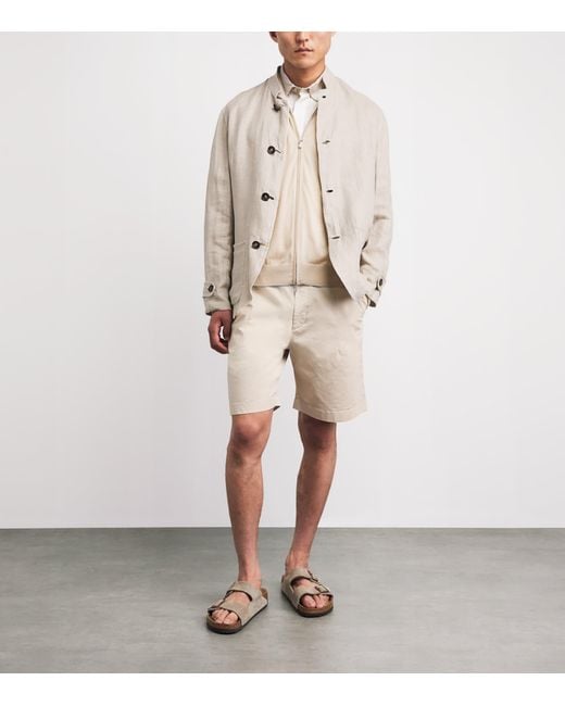 Eleventy Natural Stretch-Cotton Chino Shorts for men