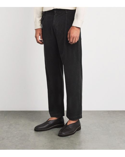 Barena Black Corduroy Straight Trousers for men