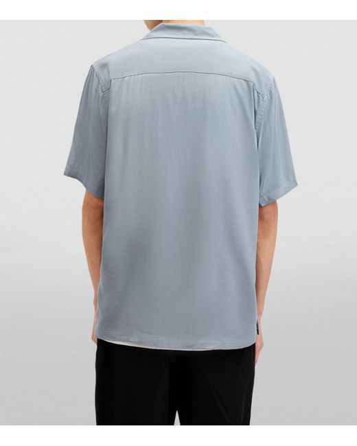 AllSaints Blue Venice Short-sleeve Shirt for men