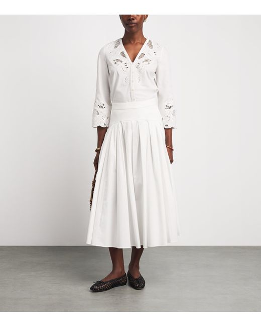 Veronica Beard White Cotton Suniva Blouse