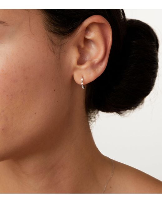 Astrid & Miyu White And Topaz Marquise Hoop Earrings