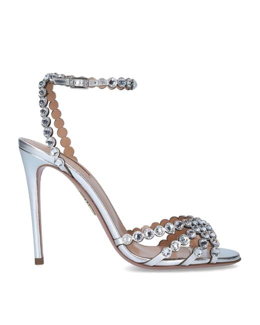 Aquazzura Metallic Tequila Sandals 105