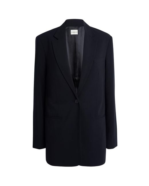 Claudie Pierlot Blue Oversized Single-Breasted Blazer