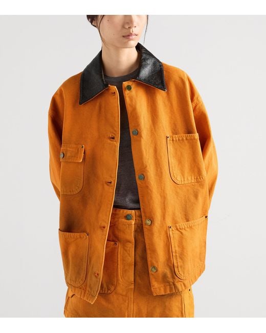 Prada Orange Canvas Oversized Jacket