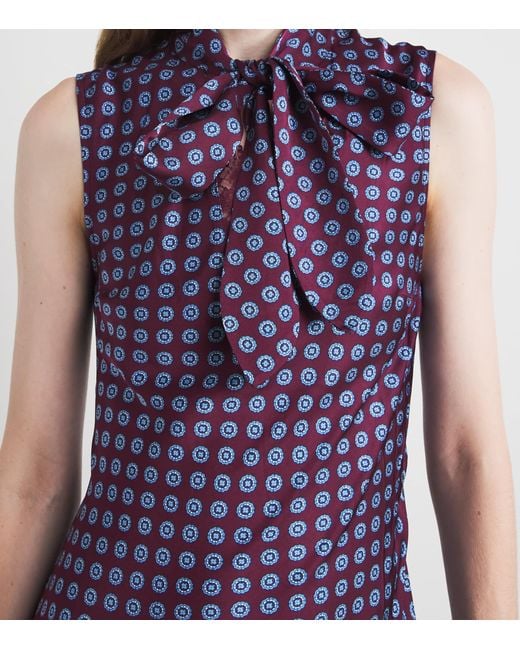 Claudie Pierlot Purple Satin Printed Midi Dress